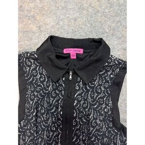 Betsey Johnson Dress Size 10‎ Black Sleeveless Lace Zip Front Party Cocktail